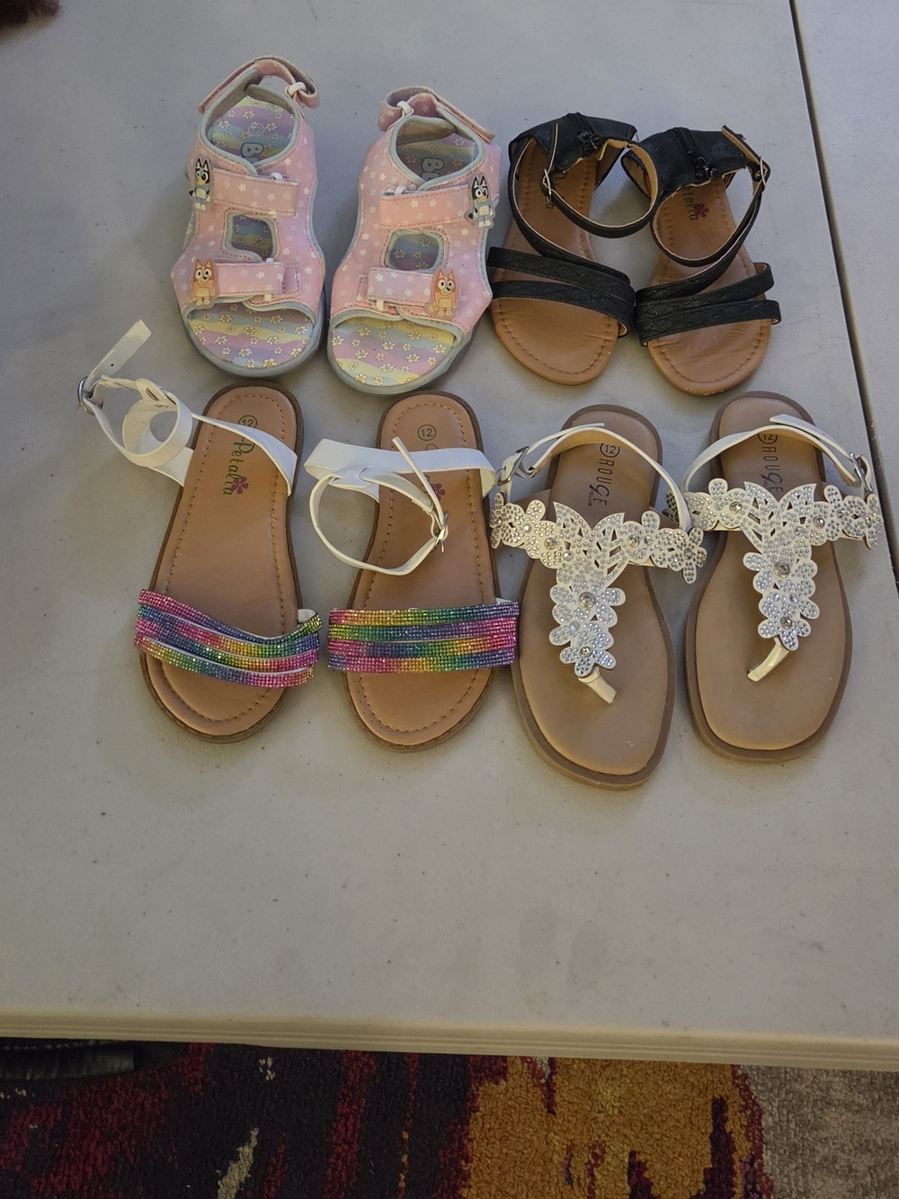 Girls Sandals 4 Pair